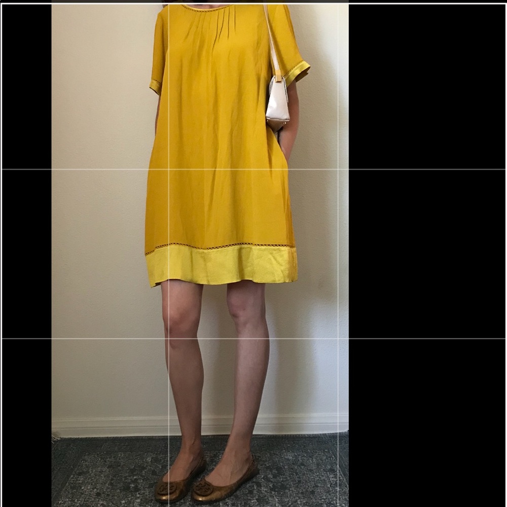 Maeve Anthropologie Yellow Tunic Dress L - Picture 2 of 6